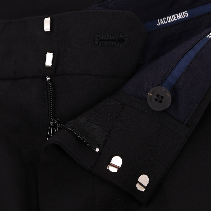 Jacquemus Wool & Silk Blend Wide-Leg Carrot Trousers. Size 44FR