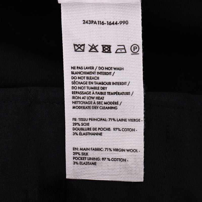 Jacquemus Wool & Silk Blend Wide-Leg Carrot Trousers. Size 44FR