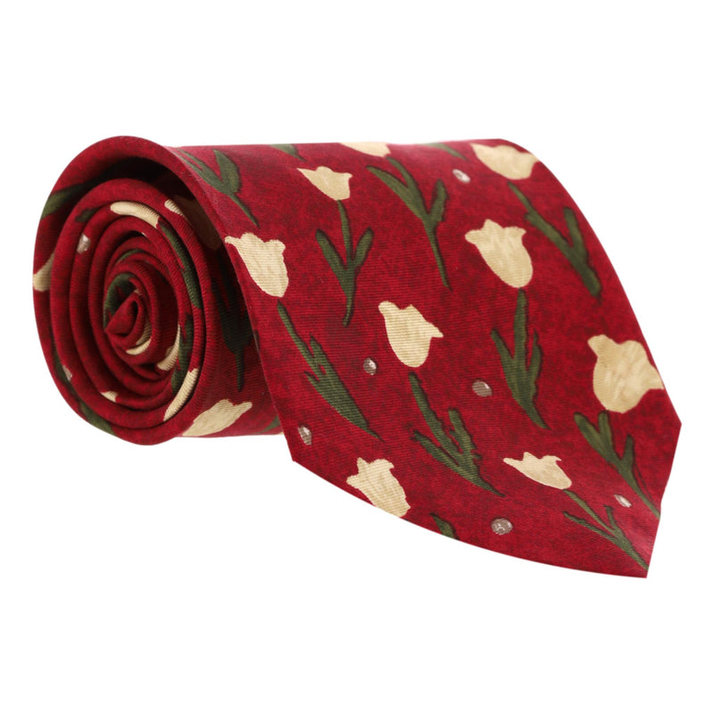 Jaeger Tulip Print Silk Tie