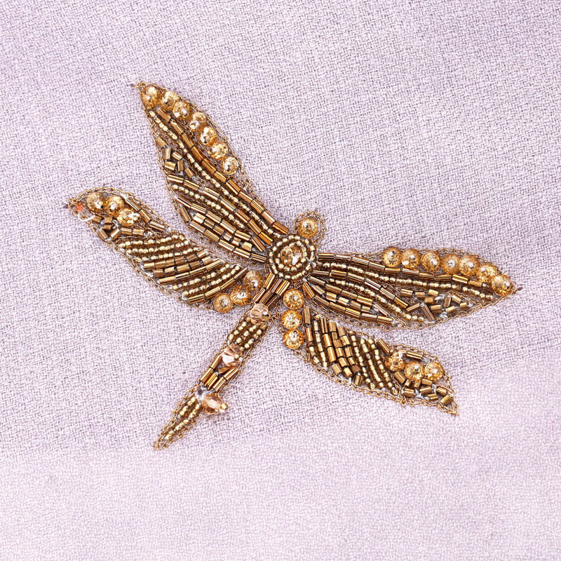 Janavi India Beaded Dragonfly Merino Wool Scarf