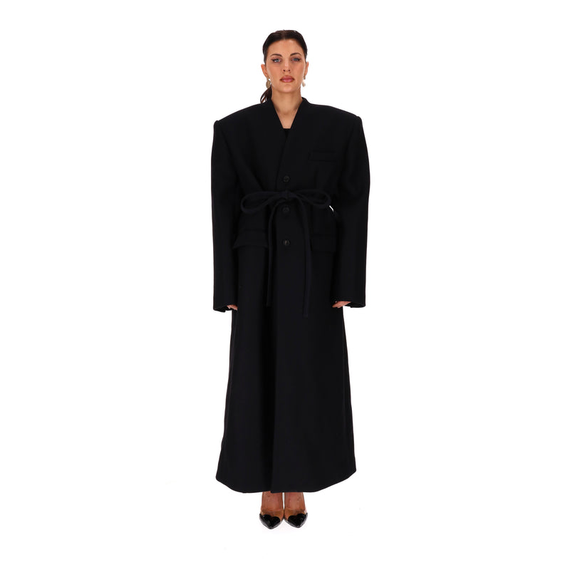 Jean Paul Gaultier Virgin Wool Coat With Internal Corset Panel. Size 42FR