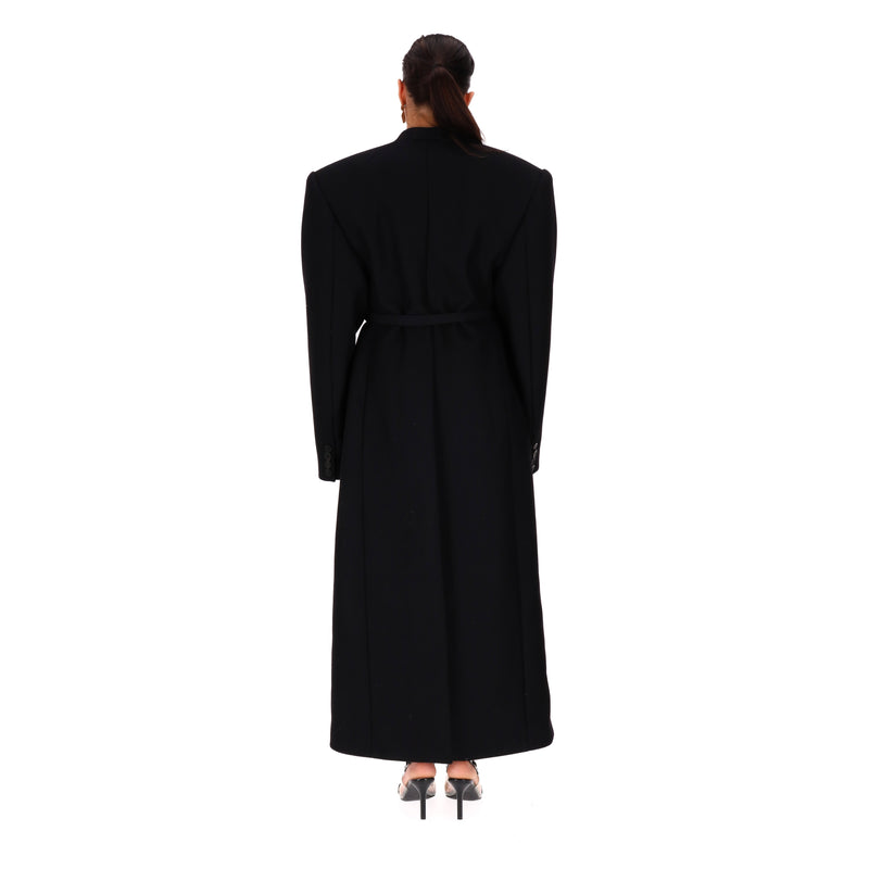 Jean Paul Gaultier Virgin Wool Coat With Internal Corset Panel. Size 42FR