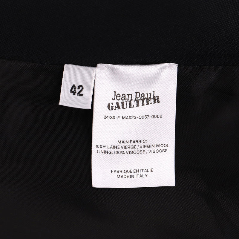 Jean Paul Gaultier Virgin Wool Coat With Internal Corset Panel. Size 42FR