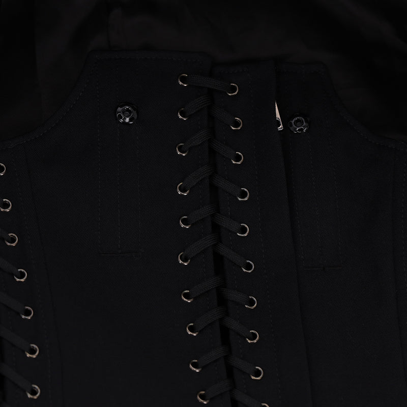 Jean Paul Gaultier Virgin Wool Coat With Internal Corset Panel. Size 42FR