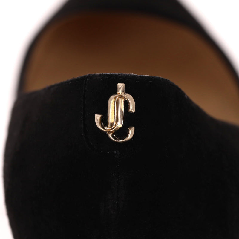 Jimmy Choo Love 85 Suede Heels With 'JC' Emblem. Size 39.5