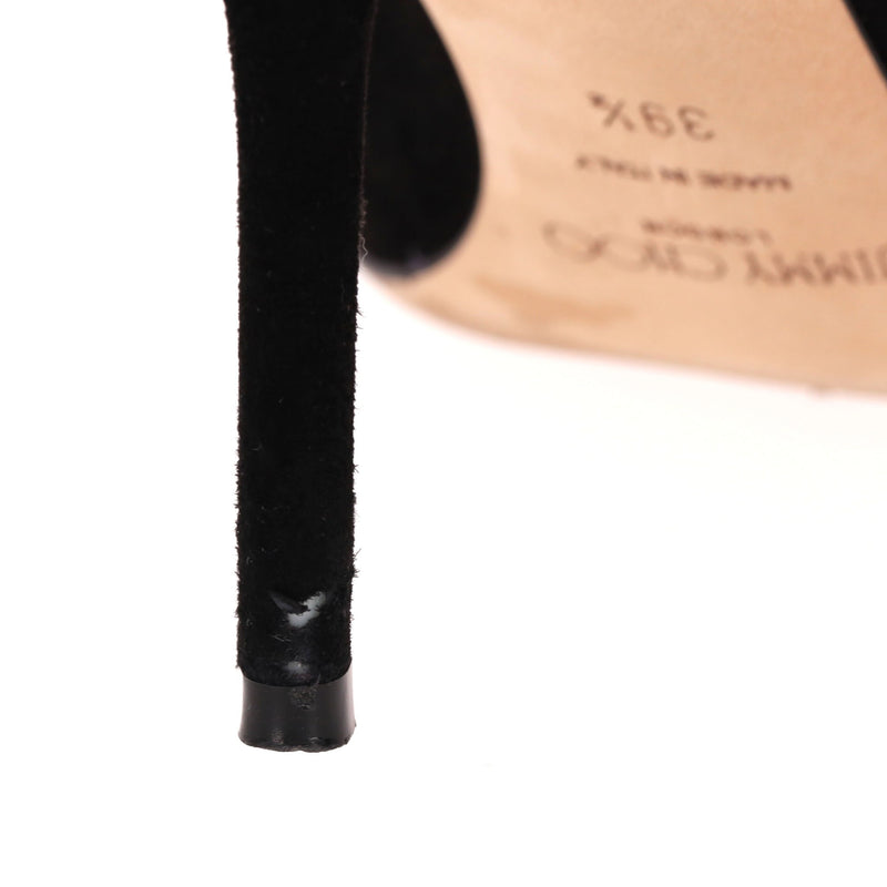 Jimmy Choo Love 85 Suede Heels With 'JC' Emblem. Size 39.5