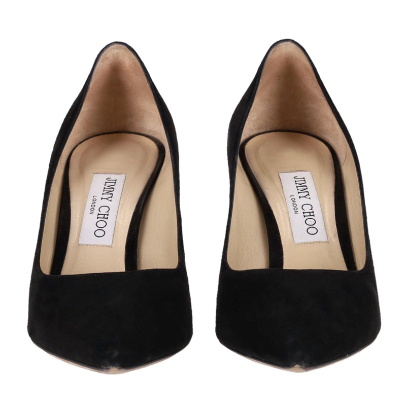 Jimmy Choo Love 85 Suede Heels With 'JC' Emblem. Size 39.5