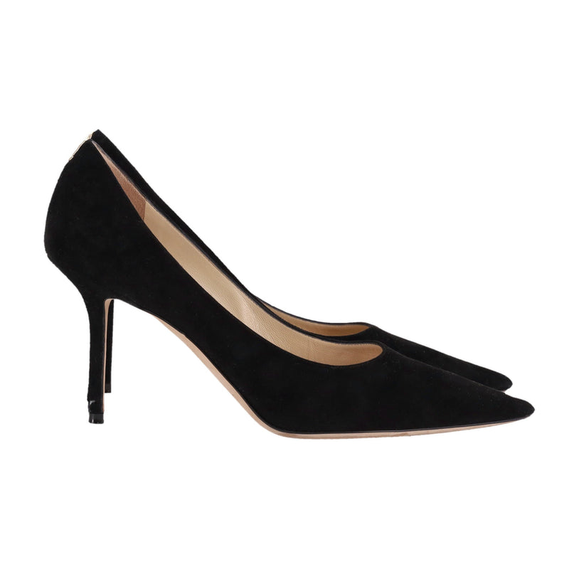 Jimmy Choo Love 85 Suede Heels With 'JC' Emblem. Size 39.5
