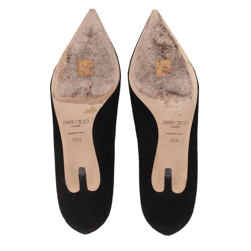Jimmy Choo Love 85 Suede Heels With 'JC' Emblem. Size 39.5