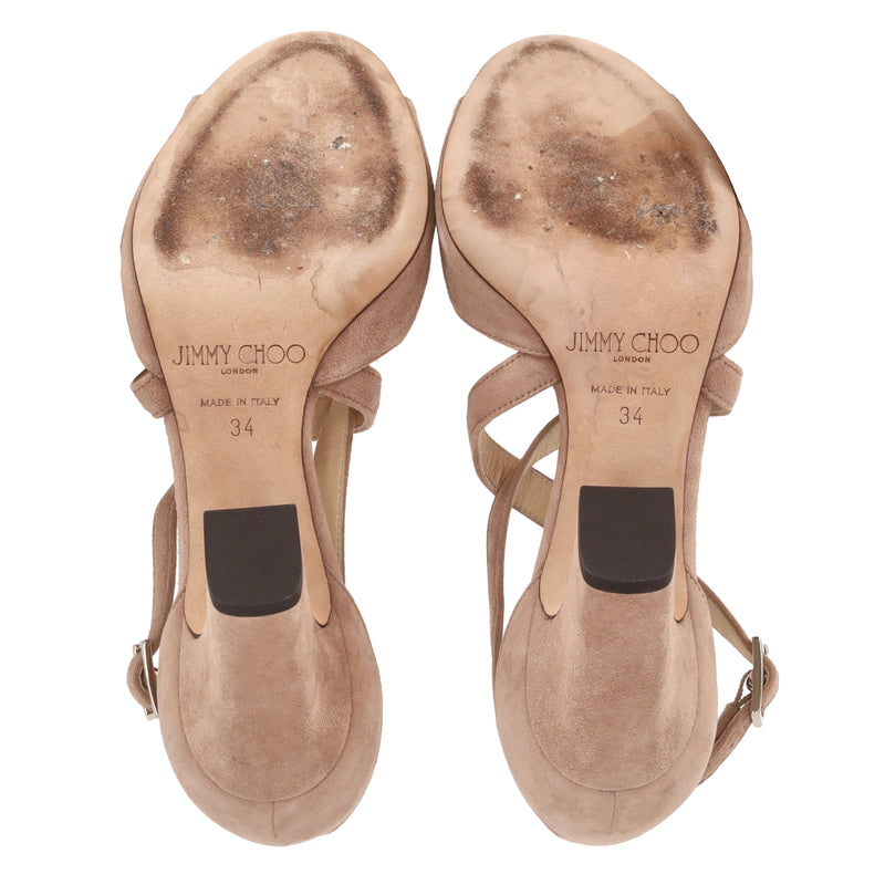Jimmy Choo Carrie 65 Suede Sandals. Size 34