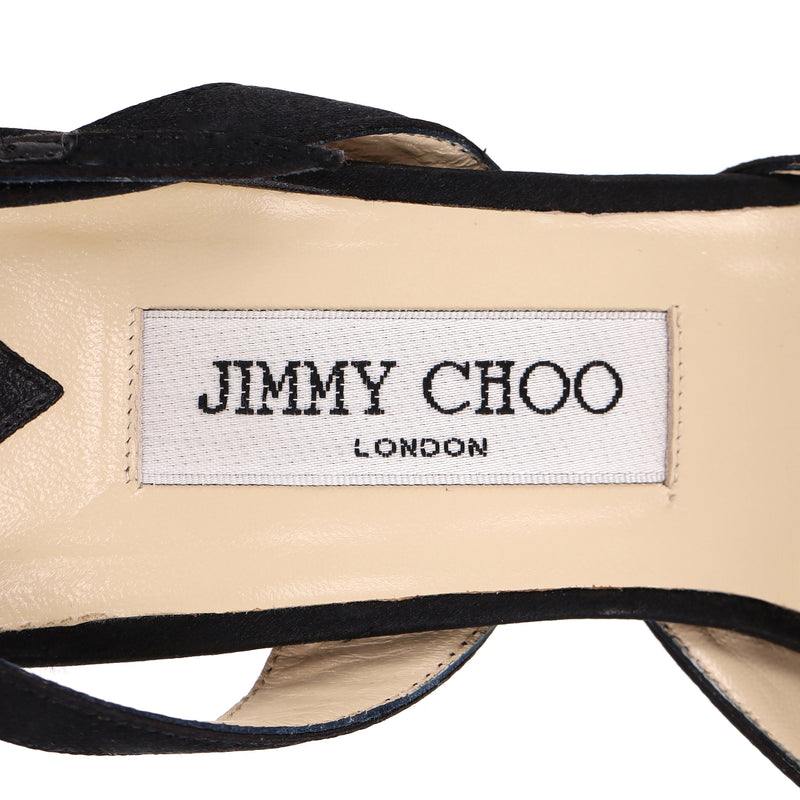 Jimmy Choo Satin Pumps With A Crystal Buckle. Size 40.5