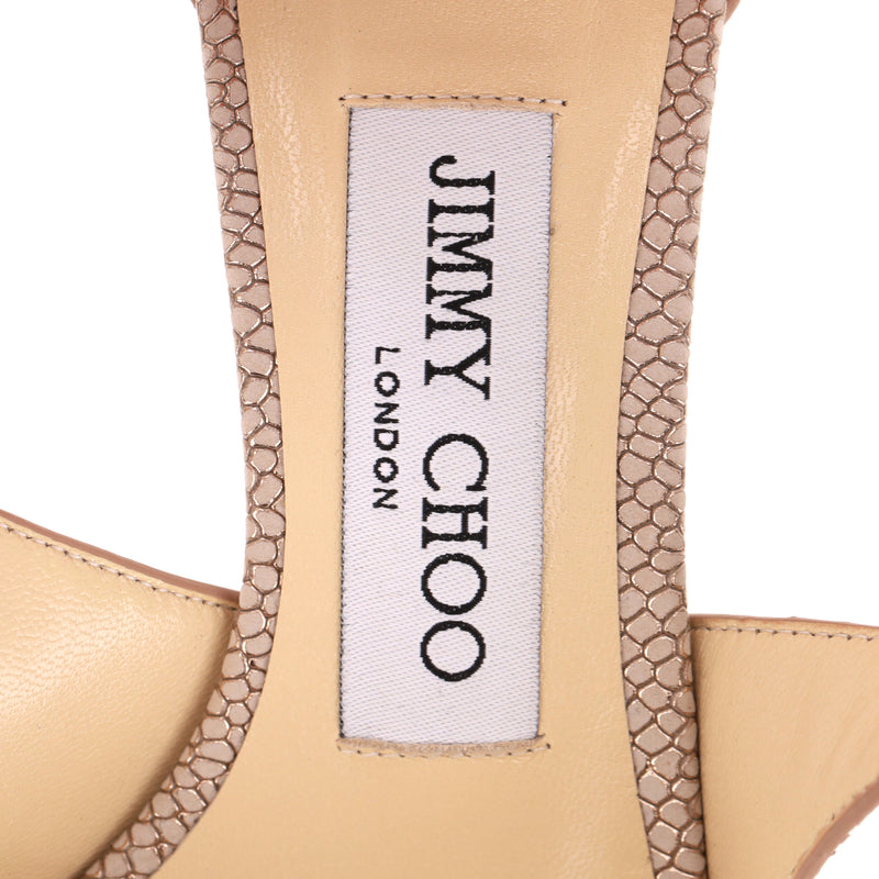 Jimmy Choo Textured Leather Emily Sandals. Size 34