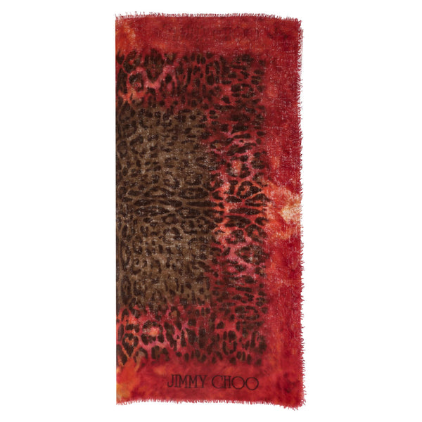 Jimmy Choo Silk & Cashmere Blend Leopard Print Scarf