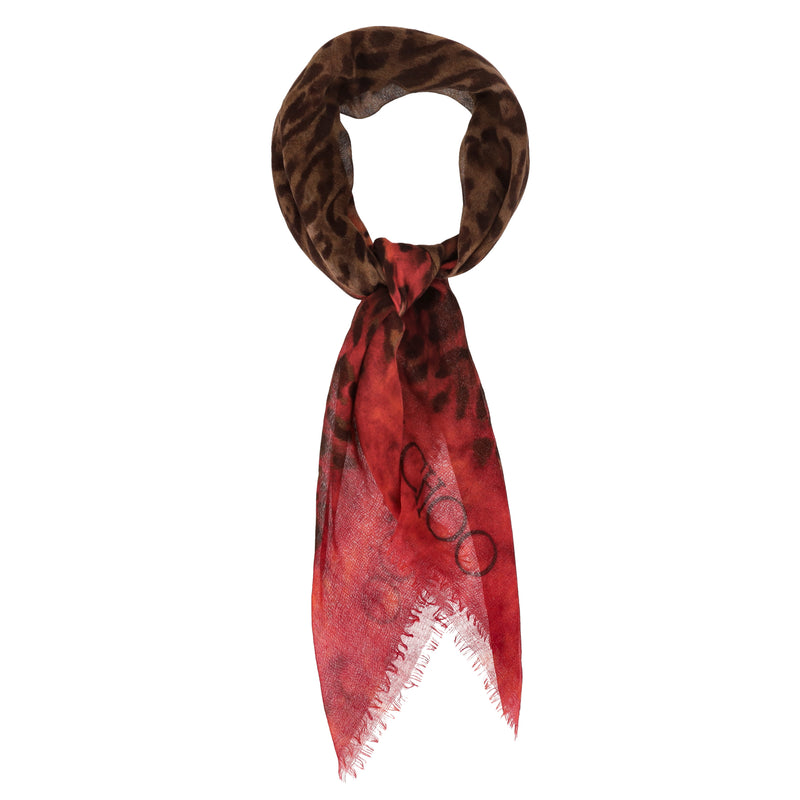 Jimmy Choo Silk & Cashmere Blend Leopard Print Scarf