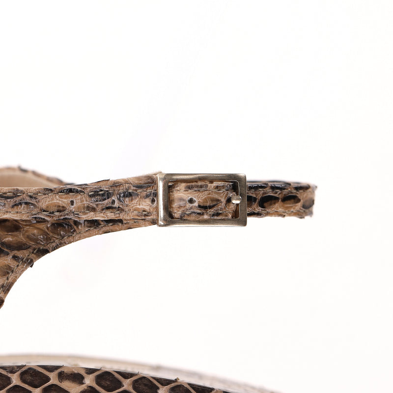 Jimmy Choo Nova Snakeskin Peep-Toe Pumps. Size 40.5