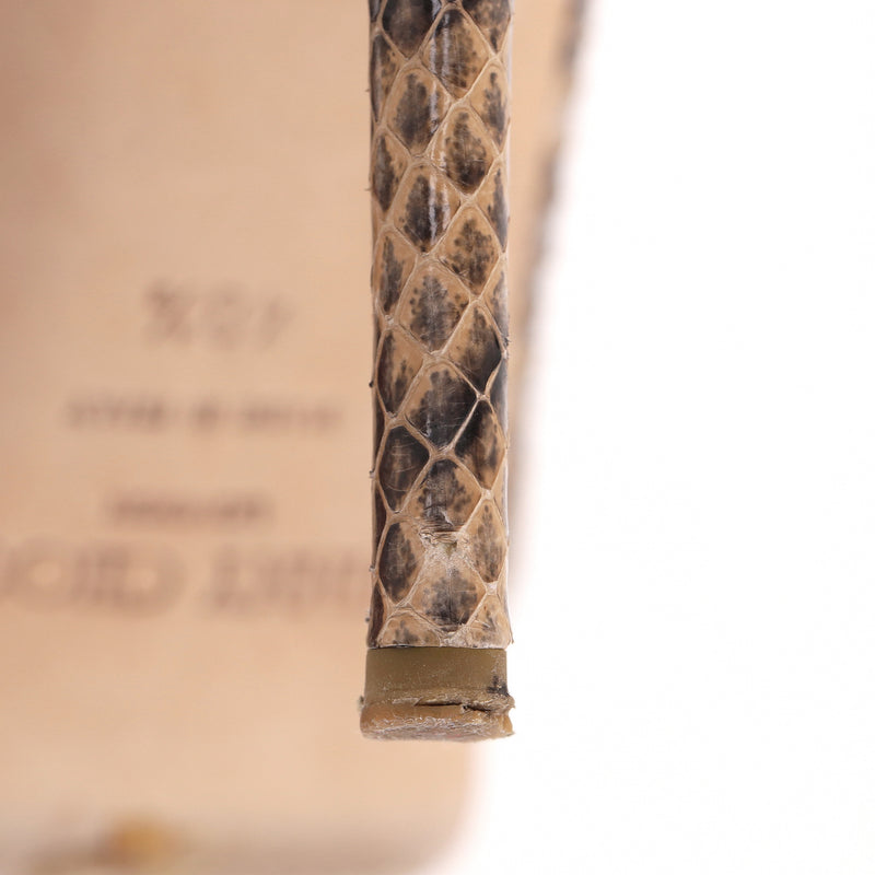 Jimmy Choo Nova Snakeskin Peep-Toe Pumps. Size 40.5