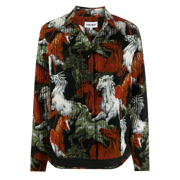 Kenzo Horse Print Cotton Shirt Jacket. Size 40FR