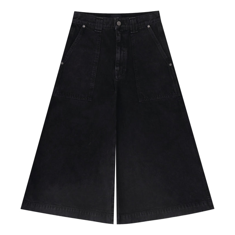 Khaite Denim Wide Leg Cropped Culottes. Size 27