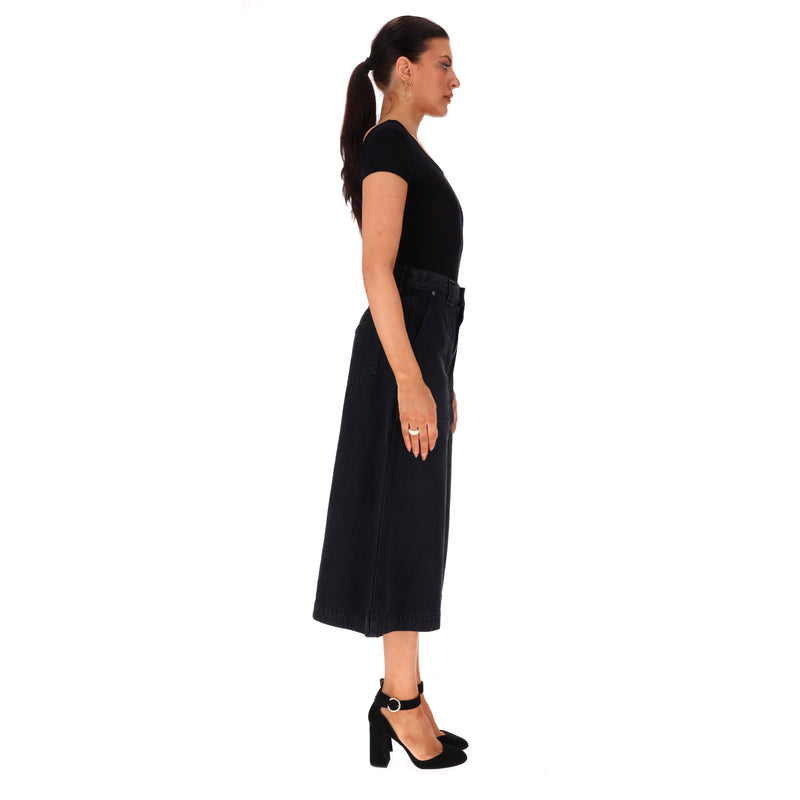 Khaite Denim Wide Leg Cropped Culottes. Size 27