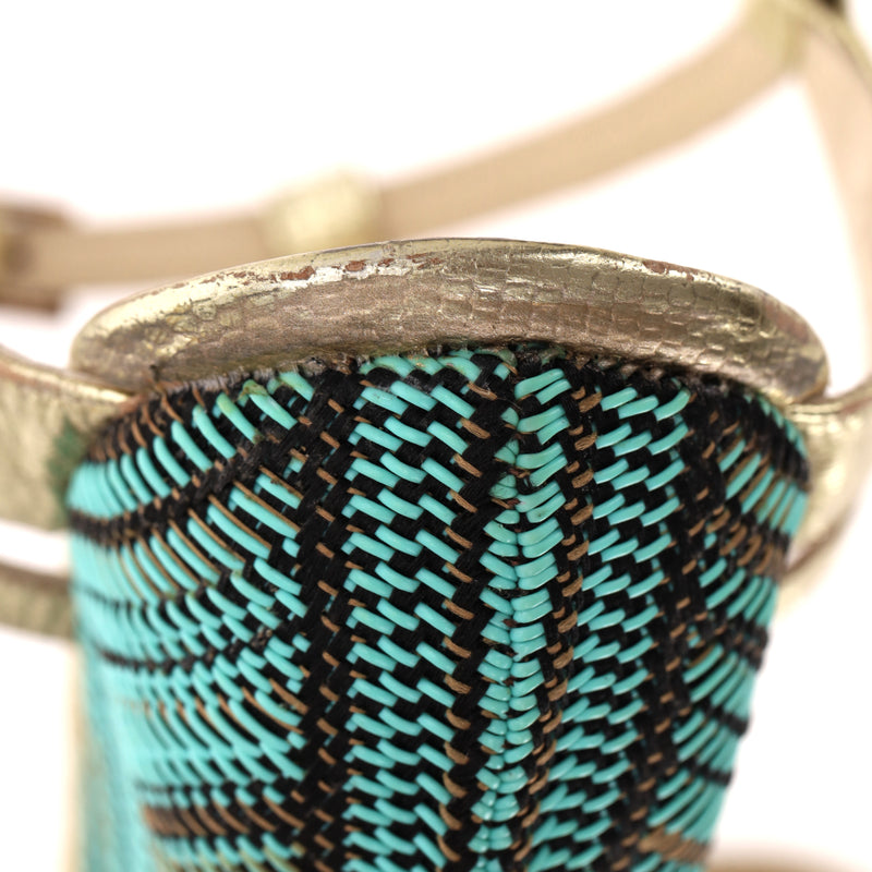 L.K. Bennett 'Lydia' Sandals With A Woven Wedge Heel. Size 39