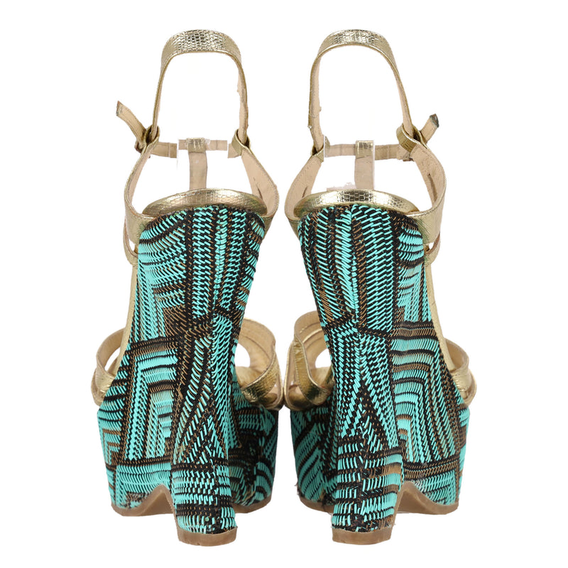 L.K. Bennett 'Lydia' Sandals With A Woven Wedge Heel. Size 39