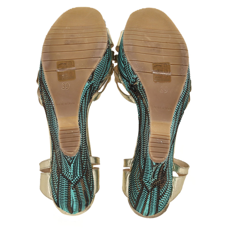 L.K. Bennett 'Lydia' Sandals With A Woven Wedge Heel. Size 39