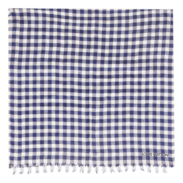 Louis Vuitton Cotton Gingham Check Shawl Scarf