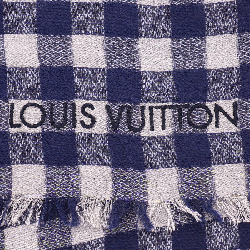 Louis Vuitton Cotton Gingham Check Shawl Scarf