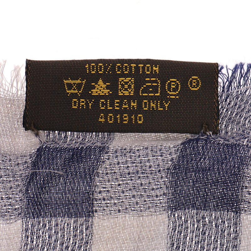 Louis Vuitton Cotton Gingham Check Shawl Scarf