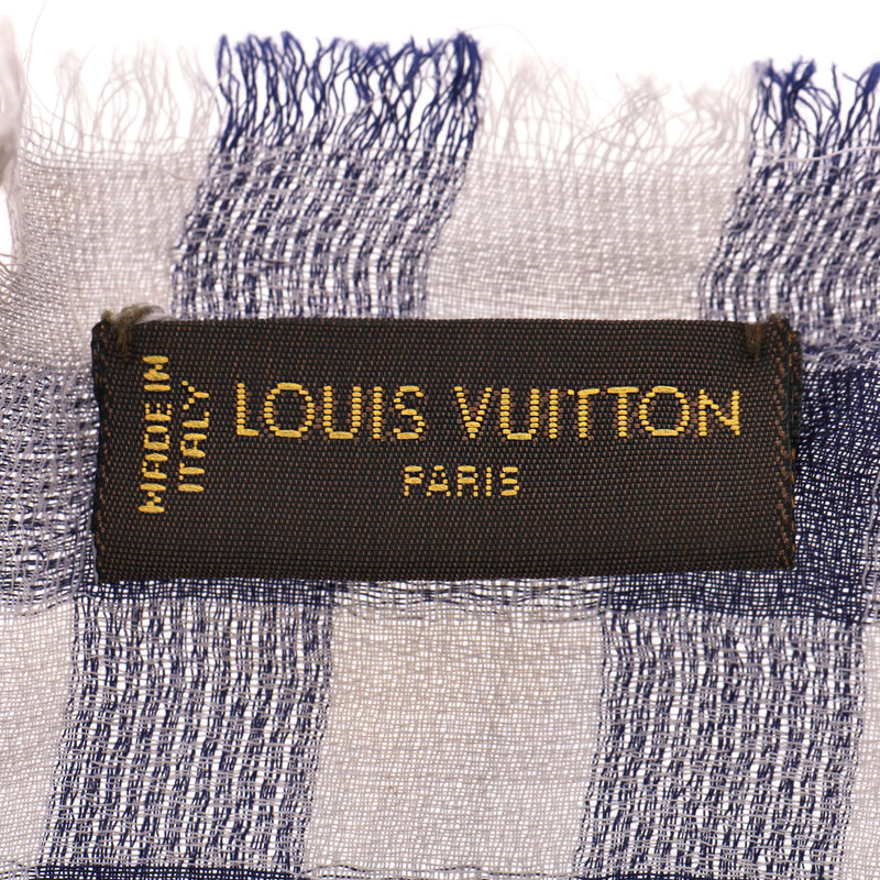 Louis Vuitton Cotton Gingham Check Shawl Scarf