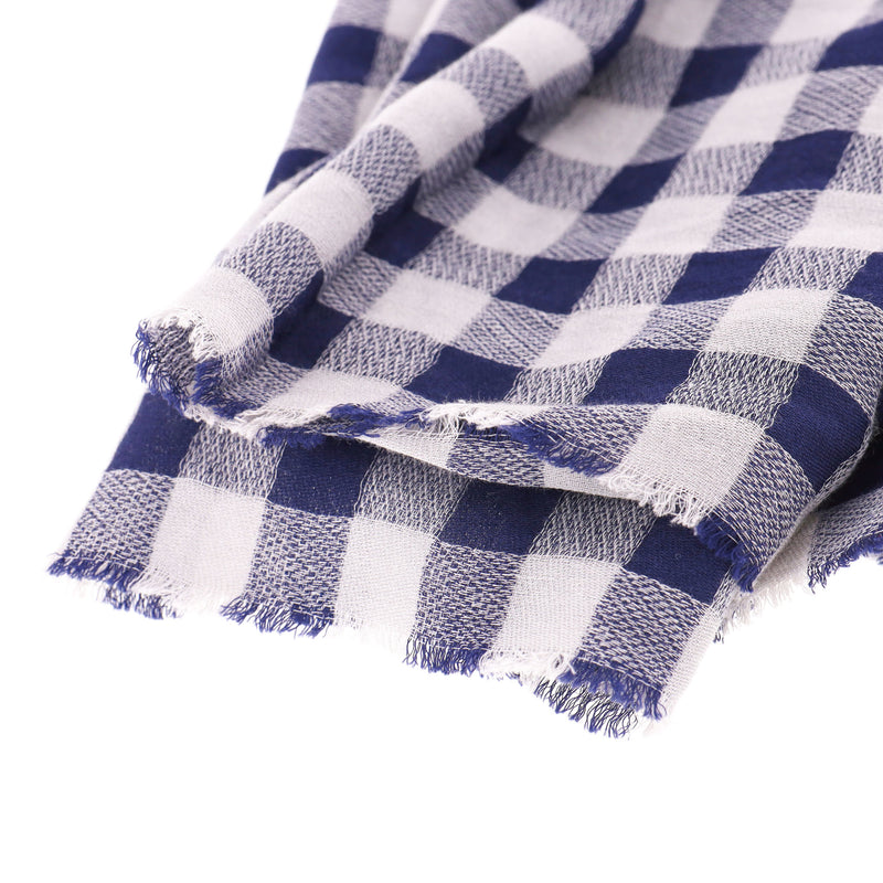 Louis Vuitton Cotton Gingham Check Shawl Scarf