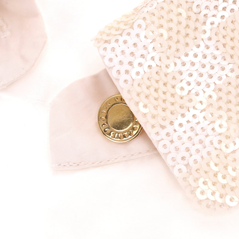 Louis Vuitton Shirt With Damier-Patterned Sequin Collar. Size 36FR