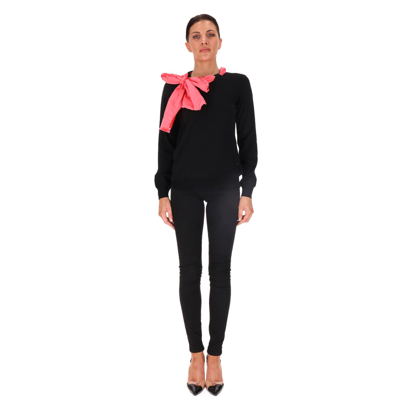Louis Vuitton Oversized Bow Embellished Wool & Silk Blend Jumper. Size L