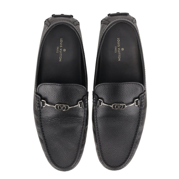 Louis Vuitton Grained Leather Loafers With 'LV' Buckle. Size 43