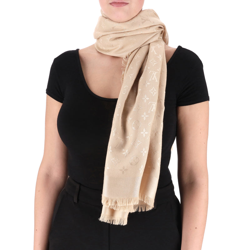 Louis Vuitton Monogram Silk & Wool Blend Shawl/Scarf
