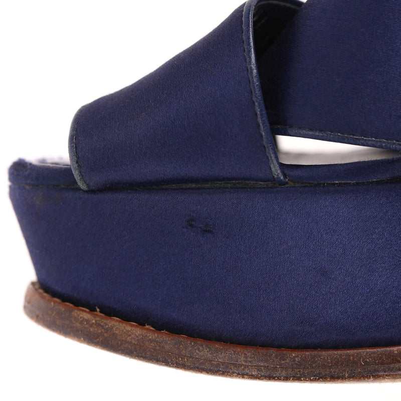 Louis Vuitton Satin 'Florida' Platform Sandals With A Lucite Heel. Size 39