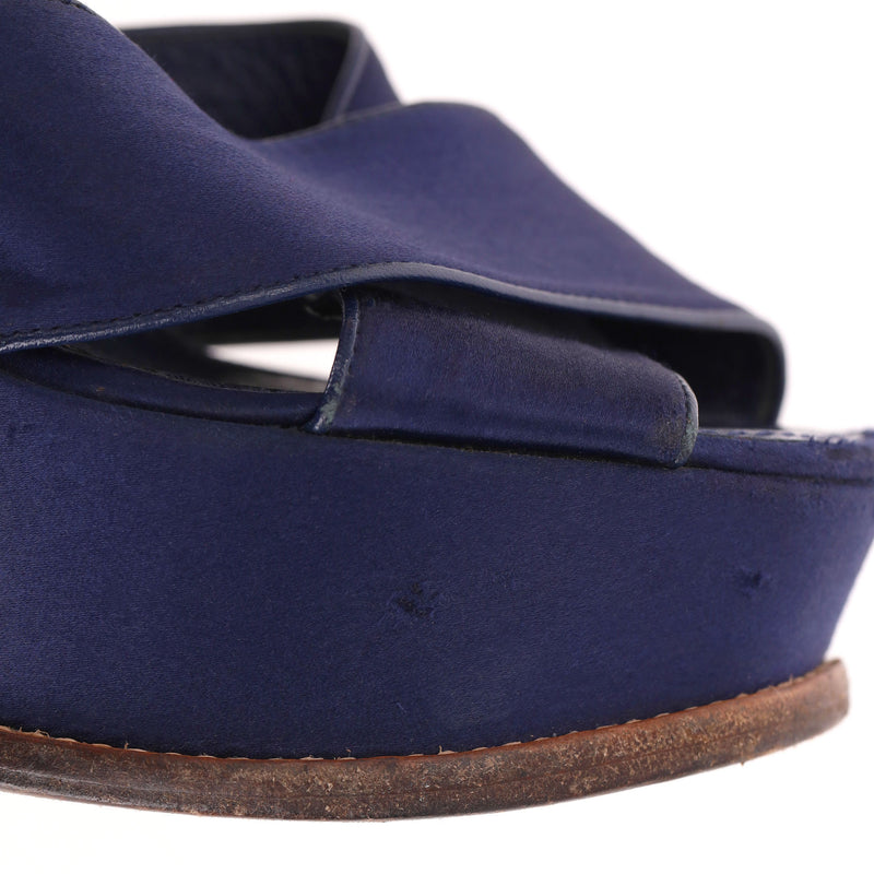 Louis Vuitton Satin 'Florida' Platform Sandals With A Lucite Heel. Size 39