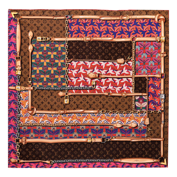 Louis Vuitton Monogram 'Confidential Garden' Silk Scarf