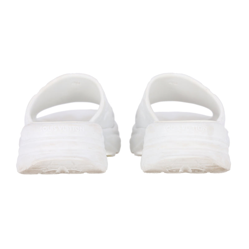 Louis Vuitton 'LV' Monogram Pool 55 Flat Comfort Rubber Mules. Size 40