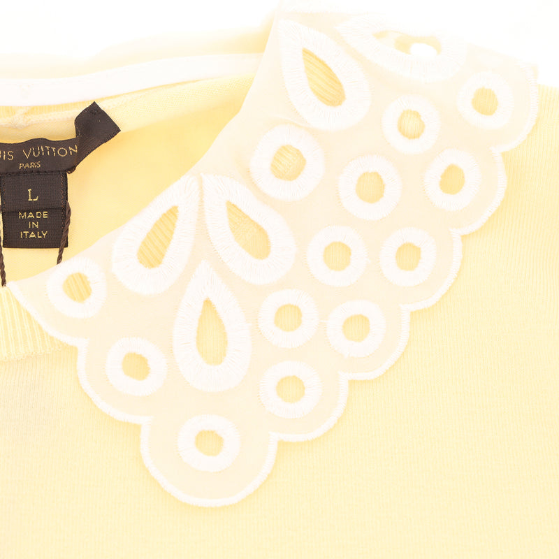 Louis Vuitton Merino Wool Jumper With Broderie Anglaise Collar. Size L