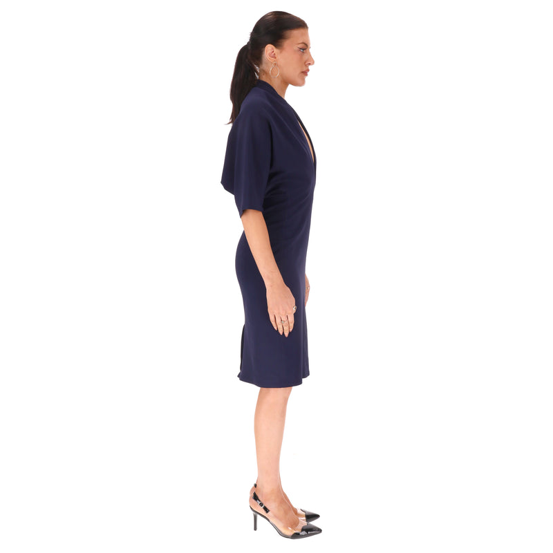 Lanvin Sheath Dress With A Deep V-Neck. Size 38FR