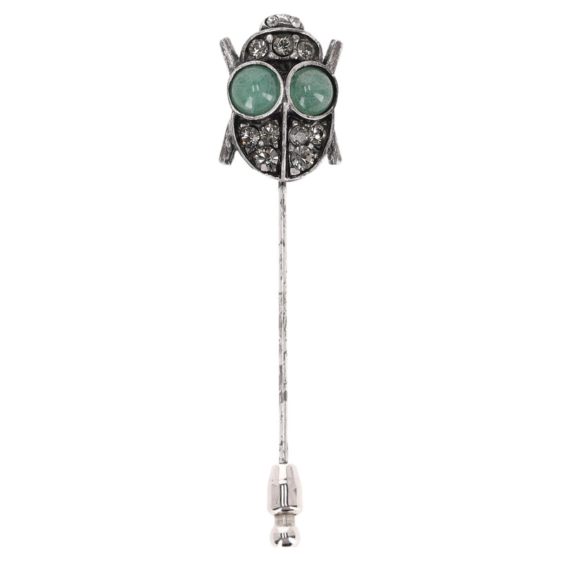 Lanvin Crystal Embellished Beetle Stick Pin Brooch