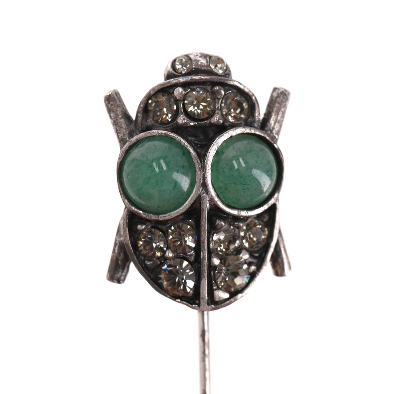 Lanvin Crystal Embellished Beetle Stick Pin Brooch
