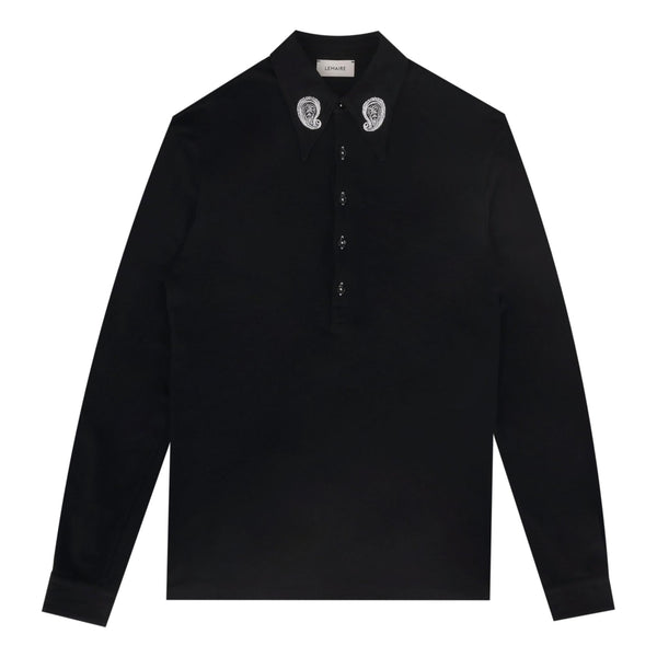 Lemaire Cotton Polo Shirt With Embroidery Detail. Size XS