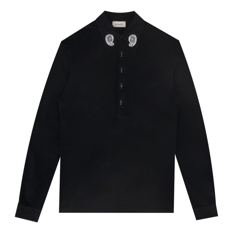 Lemaire Cotton Polo Shirt With Embroidery Detail. Size XS