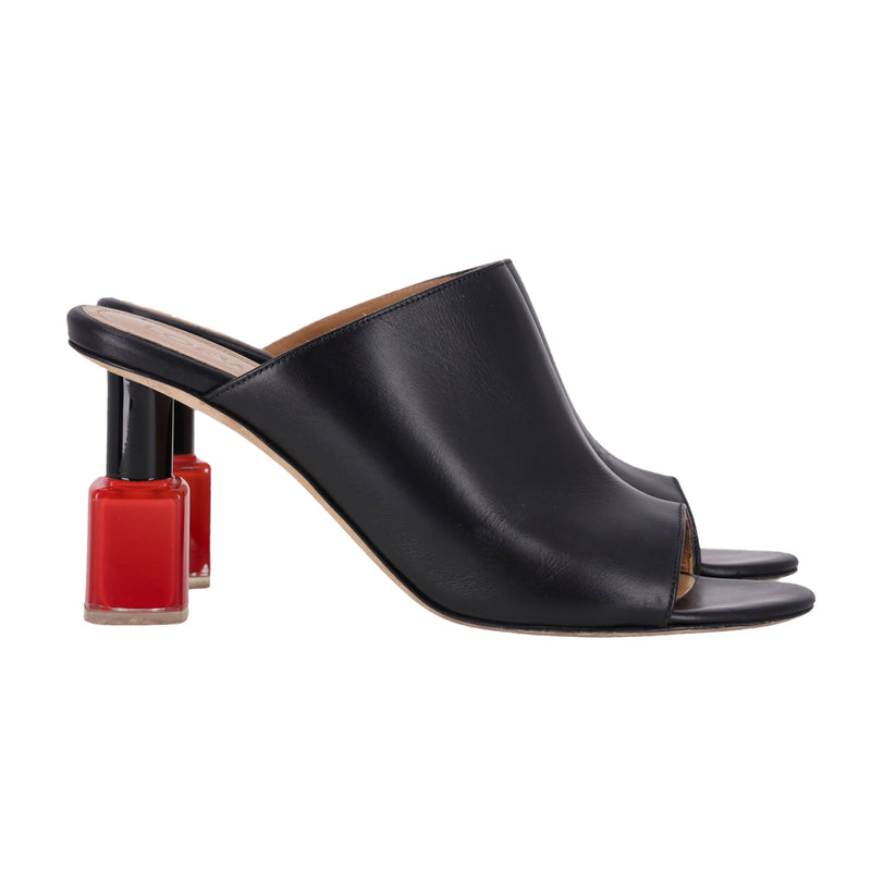 Loewe Nail Polish-Heel Leather Mules. Size 39