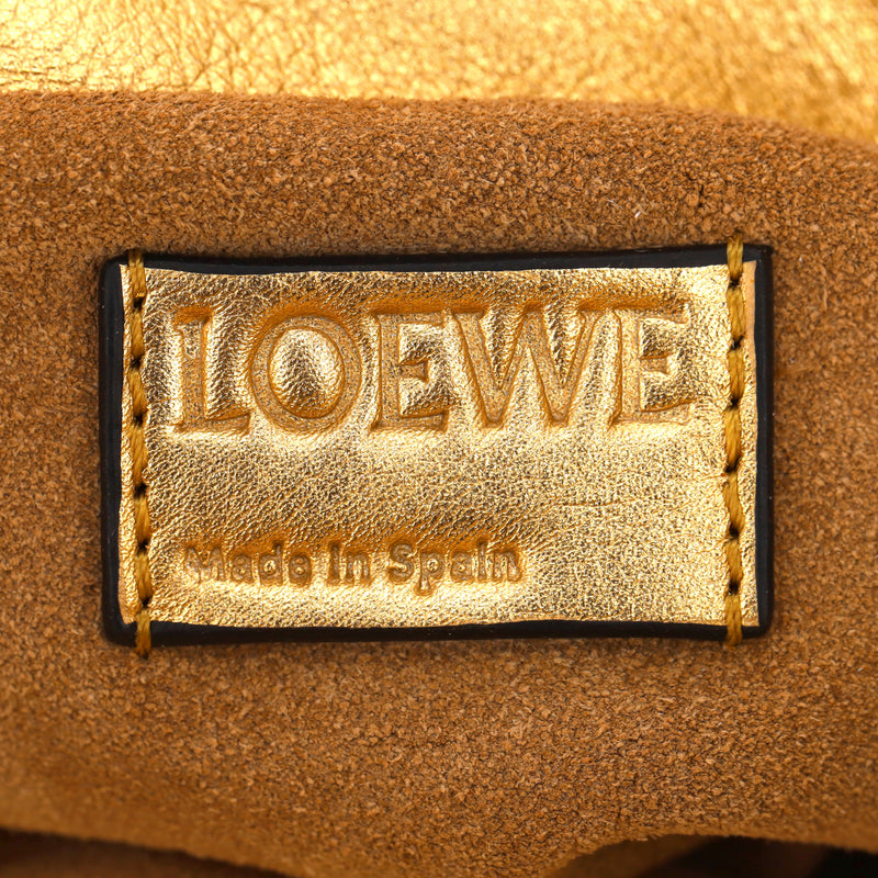 Loewe Flamenco Chain Metallic Leather Clutch Bag