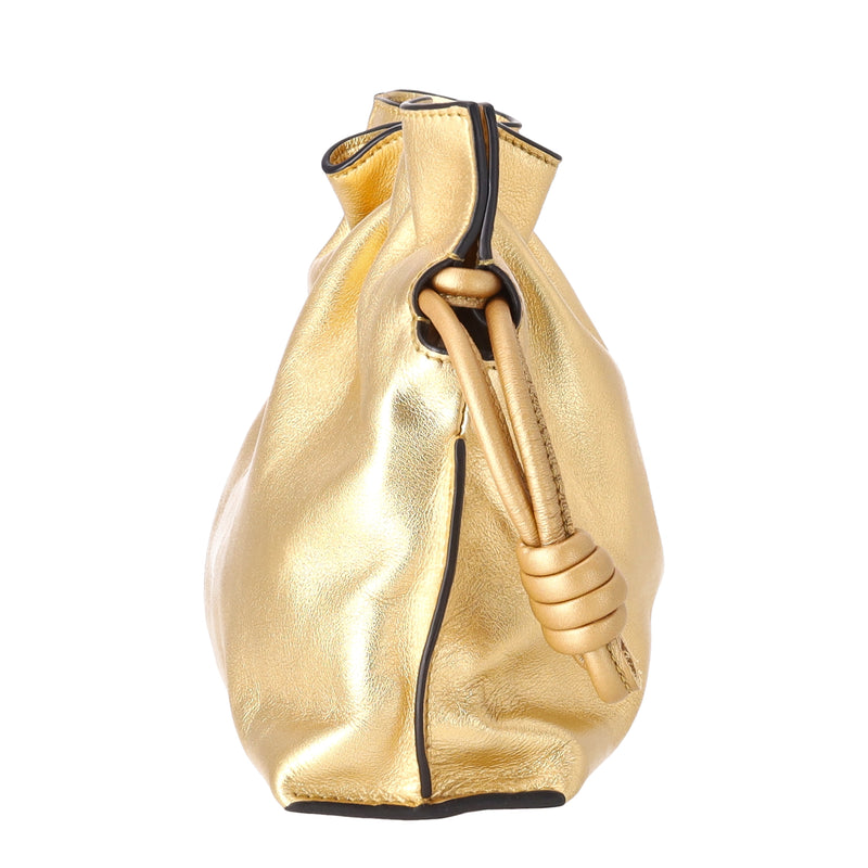 Loewe Flamenco Chain Metallic Leather Clutch Bag