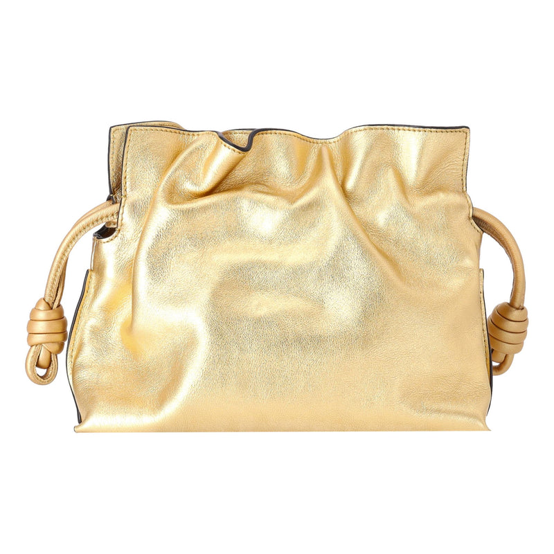 Loewe Flamenco Chain Metallic Leather Clutch Bag