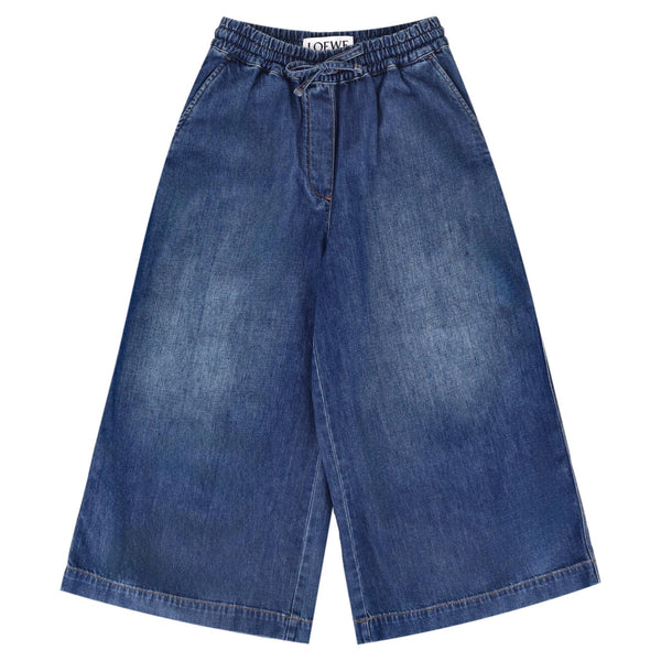 Loewe + Paula's Ibiza Wide-Leg Cropped Drawstring Jeans. Size S